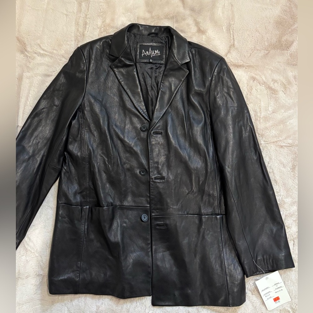 Ana Um Black Leather Jacket